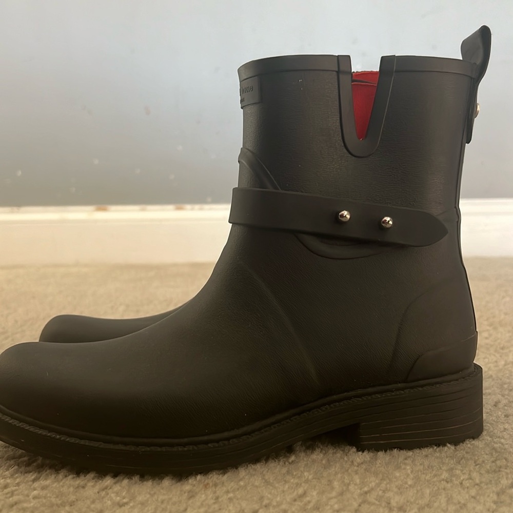 Rag & bone Black Moto Rain Boots